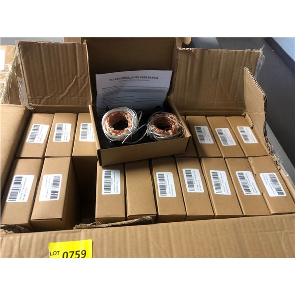 One box full of decorative LED Solar String Lights (White & Gold) - 40 packs in box