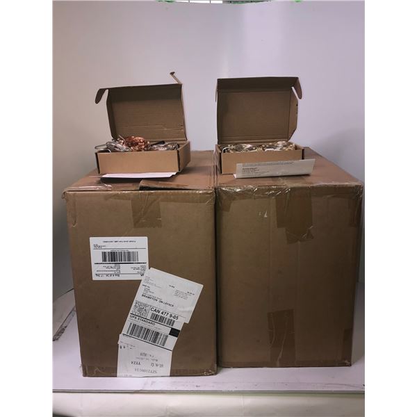 Box full of 2 Packs 100 LED Solar String Lights Decorative (White & Gold)