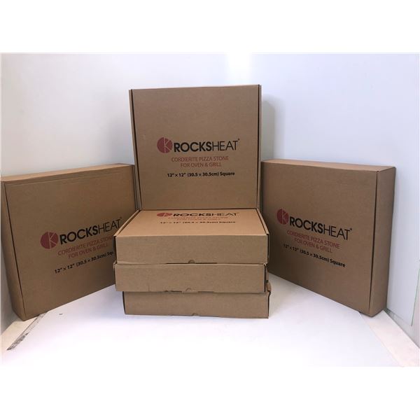 Group of 6 ROCKS HEAT 12.6in Round Professional Pizza Stone for Oven & Grill