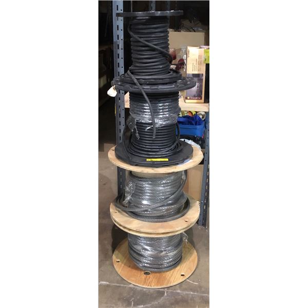 2 spools of cable & 2 spools of wire