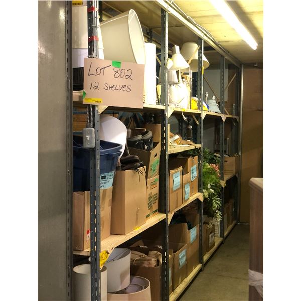12 Shelves of set dec misc. (MUST TAKE ALL)