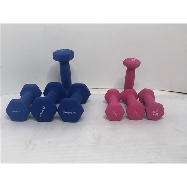 1 & 2 pound hand weights (set of 8)