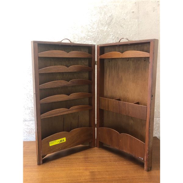 Folding wood collectors cabinet
