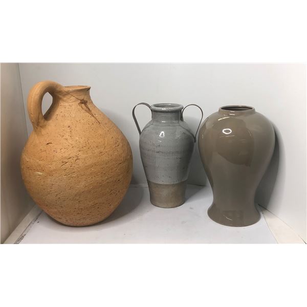3 pieces pottery & porcelain vases