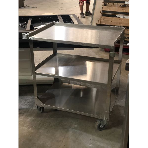 3 Tier Stainless Steel Rolling cart - approx. 31" x 18 1/2" x 32"
