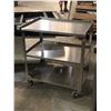 Image 1 : 3 Tier Stainless Steel Rolling cart - approx. 31" x 18 1/2" x 32"