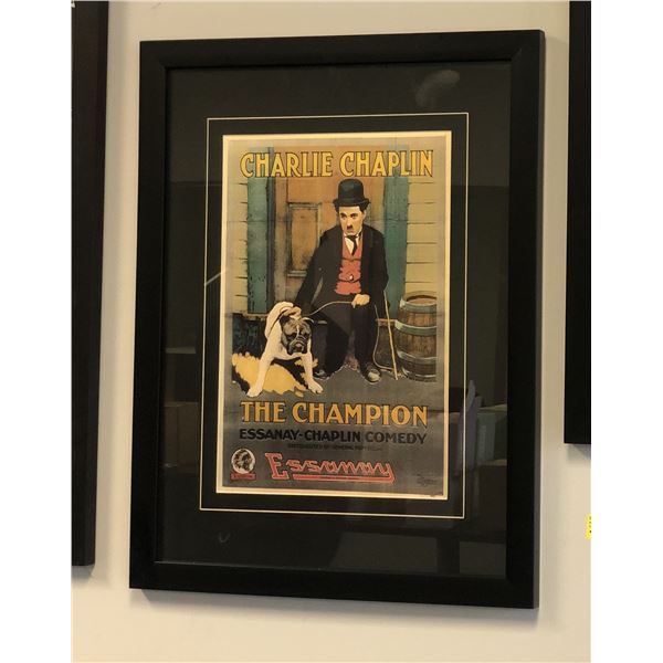 CHARLIE CHAPLIN THE CHAMPION - Movie Framed Poster - 23 1/2" x 18"