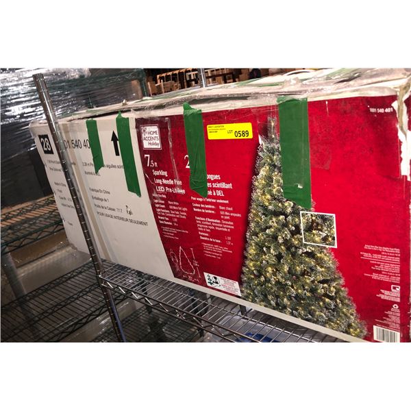HOME ACCENT - 7 1/2 ft Sparkling Long Needle LED Christmas Tree (not tested)