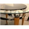 Image 2 : Glass top round coffee table (approx 44 1/2" diam. x 30 1/2)