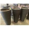 Image 1 : 3 Fiber molded planters, 14 dia. x 28in high