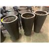 Image 1 : 3 Fiber molded planters, 14 dia. x 28in high