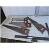 Image 1 : (3) Wood Saws + (2) Hacksaws