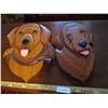 Image 1 : (2) Wooden Dog Wall Hangers (15" Tall)