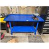 Image 1 : Blue Metal Shop Table - Drill Press Not Included!