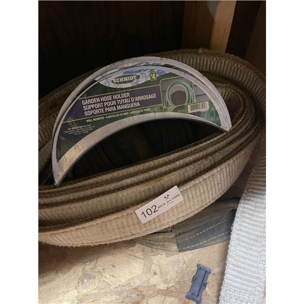 Assortment of Tow Belts & Garden Hose Dispenser