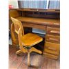 Image 2 : Rolltop Desk & Wood Chair 30D x 48W x 38H