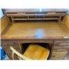 Image 3 : Rolltop Desk & Wood Chair 30D x 48W x 38H