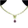 Image 1 : Natural Peridot & Rhodolite Garnet Necklace