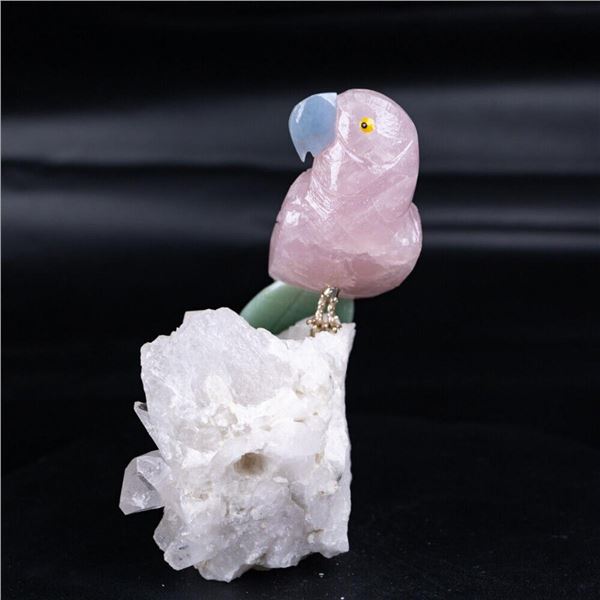 Natural Stone Handcarved Quartz Bird