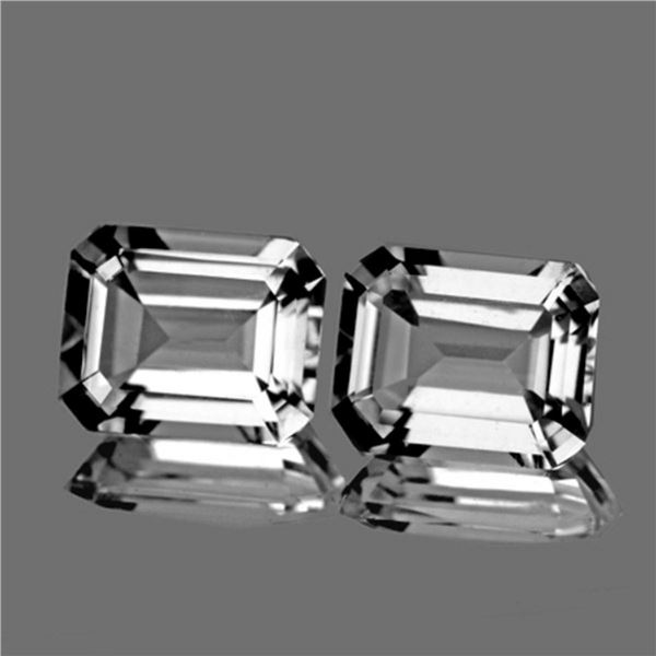 Natural Brazil White Topaz Pair 8 X 6 MM [Flawless-VVS]