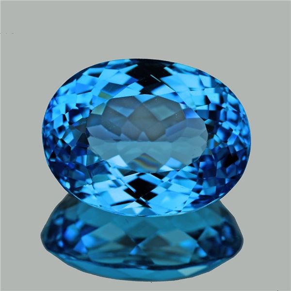 Natural Swiss Blue Topaz 30.00 Cts {Flawless-VVS1}