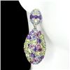 Image 2 : Natural Amethyst Peridot Tanzanite Earrings
