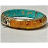 Image 1 : Natural Hand Made Tibet Amber & Turquoise Bangle