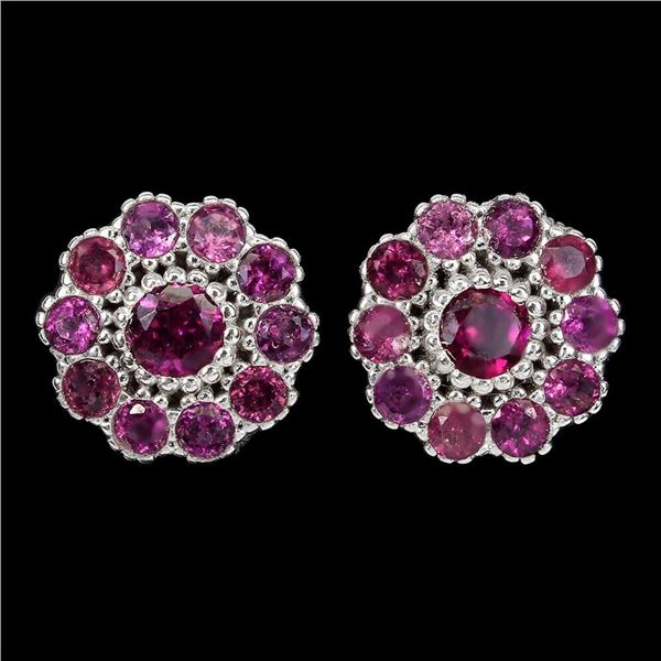 Natural Pink Rhodolite Garnet Earrings