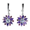 Image 1 : Natural Amethyst Aquamarine Rhodolite Garnet Earrings