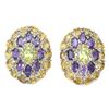 Image 1 : Natural  Peridot Amethyst Citrine Sapphire Earrings