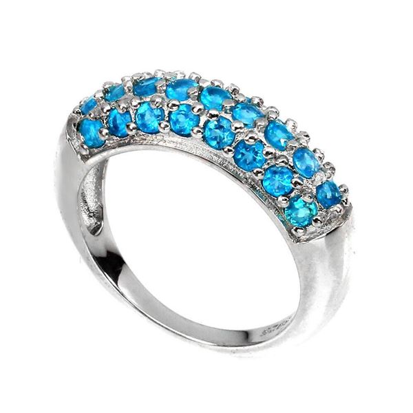 Natural Paraiba Blue Brazil Apatite Ring