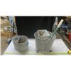 2 vintage galvanized mop pails