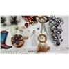 Image 3 : Assorted decorative items - Christmas bells, fairy figurines, dream catcher, Christmas ornaments, et
