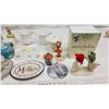 Image 3 : Collection of glass and porcelain decorative items - figures, tea cups n saucers, vases, etc.