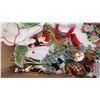 Image 6 : Box of misc items - Brita pitcher, Christmas décor, décor hanging fruit, dishes, etc.