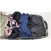 Image 1 : Skyway suit case, with 3 assorted jacket and sweaters - Black is sz L, Blue is sz XL, and last is La