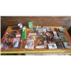 Image 1 : assorted office supplies - elastics, scissors, calculators, pens, etc.