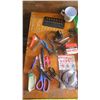 Image 2 : assorted office supplies - elastics, scissors, calculators, pens, etc.