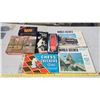 Image 1 : 3 puzzles & 4 Vintage edition boardgames: Master Mind, Chess/checkers, Trivia for Kids