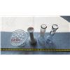 Image 2 : 1 Hobnail Milk Glass vase + 2 glass vases, + Cut Glass Bowl