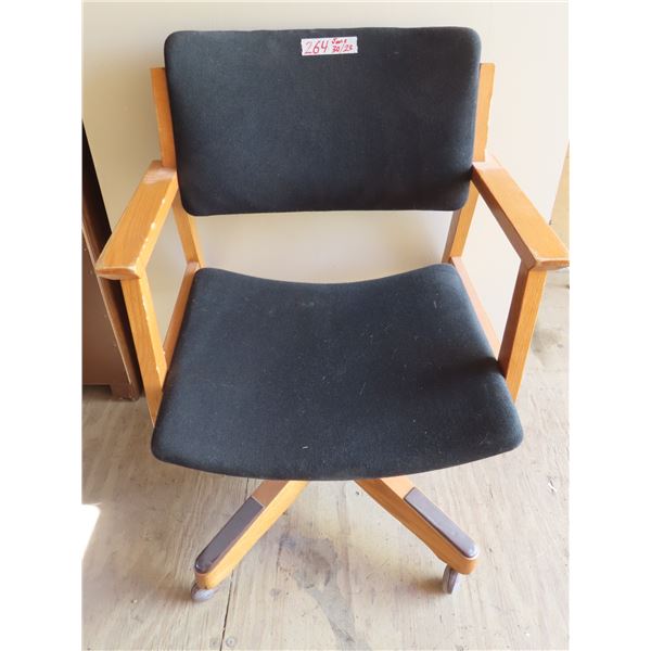 Wooden office chair with padding 17.5" x 19.5" seat