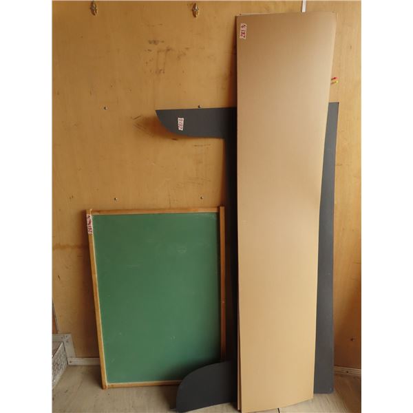 Vintage Chalkboard 25.5 x 37.25  & 3 cardboard cut-outs + Corkboard