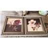 Image 1 : 2 large flower prints, framed - approx 30"x30"