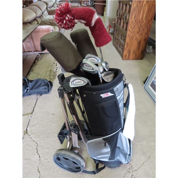 Golf bag, with clubs & golf bag carrier