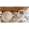 Image 3 : 12 pcs of "Crown Empire" fine China dish set - cream and sugar, tea pot, tea cups, casserole dish, g