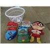 Image 1 : Basket of assorted kids toys