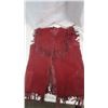 Image 1 : vintage red leather vest with fringes