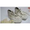 Image 3 : vintage baby shoes, booties and embroidered handkerchief