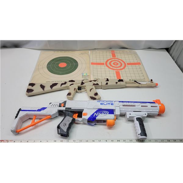 Lot of Toy Guns and Paper Targets