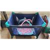 Image 1 : Blue "Graco" play pen and Baby playmat - pen is 39.5"Wx28"Dx30.5"H